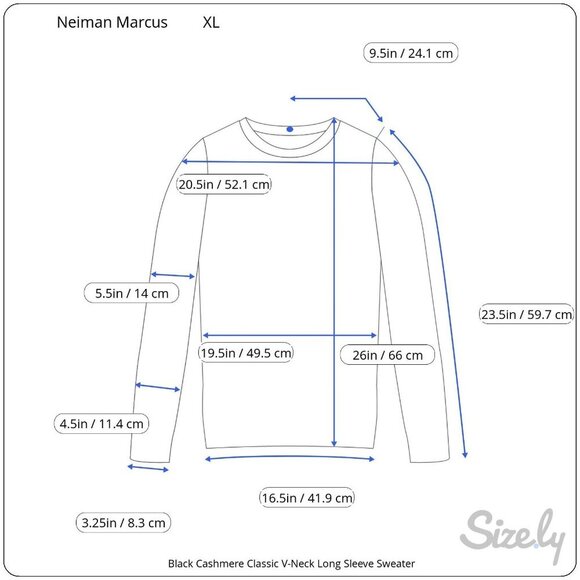 Neiman Marcus Black Cashmere V-Neck Long Sleeve Vintage Sweater XL - Picture 6 of 6